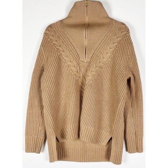 Tuckernuck Camel Quarter Zip Estella Sweater Wool Size Medium EUC - Picture 1 of 12